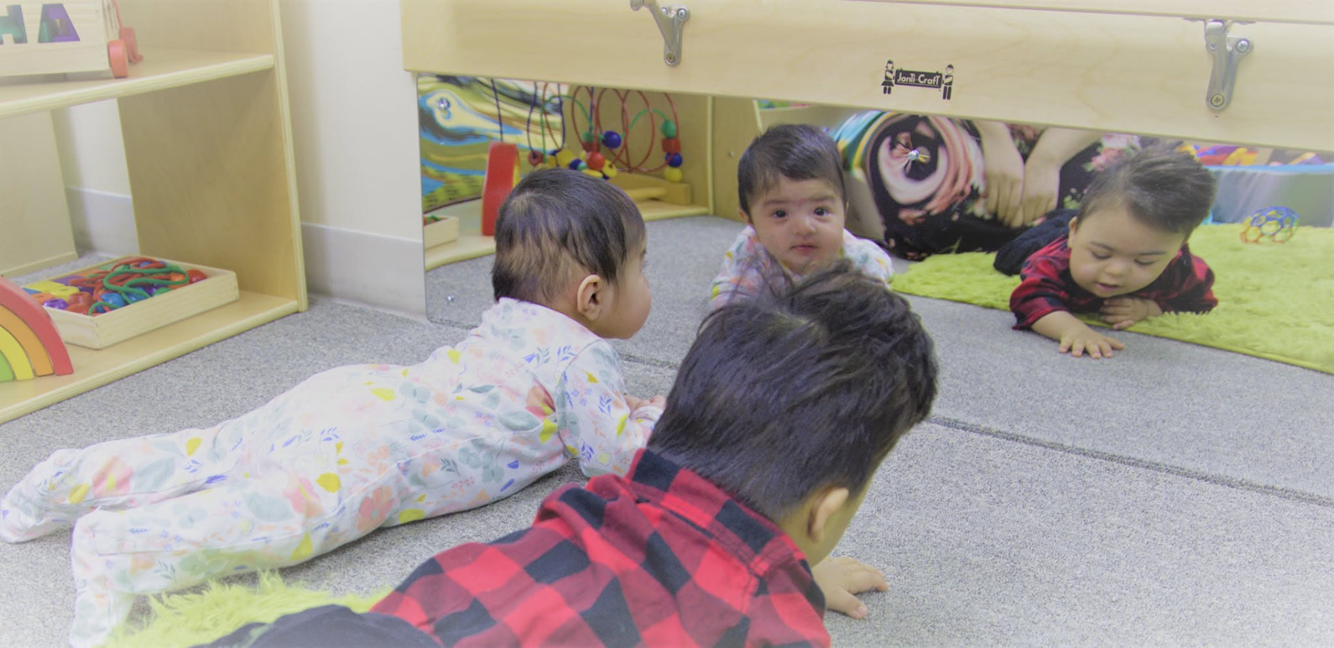 Infant room tummy time at Little Muslims Skokie