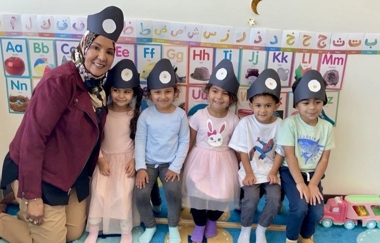 Alphabet learning with our teachers at Little Muslims Lombard